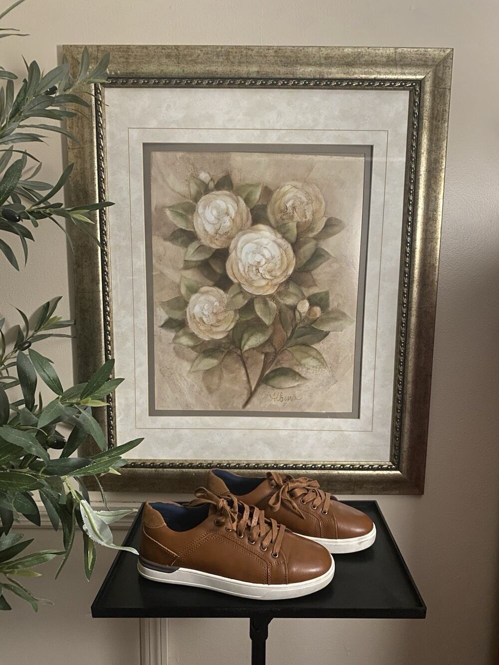 Bruno Marc Women’s Brown Leather Lace-Up Casual Sneakers US 6.5 W Rubber Sole
